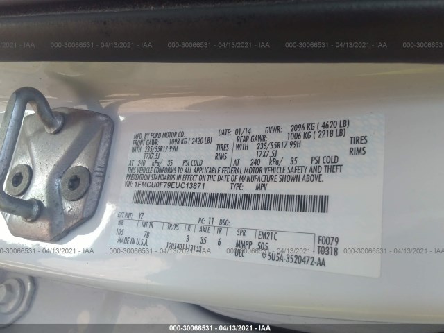 Photo 8 VIN: 1FMCU0F79EUC13871 - FORD ESCAPE 