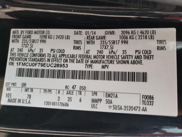 Photo 9 VIN: 1FMCU0F79EUC28953 - FORD ESCAPE 