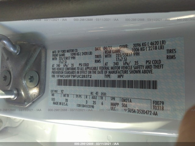 Photo 8 VIN: 1FMCU0F79FUC28372 - FORD ESCAPE 