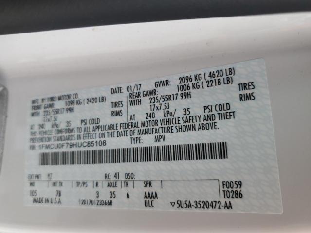 Photo 12 VIN: 1FMCU0F79HUC85108 - FORD ESCAPE S 