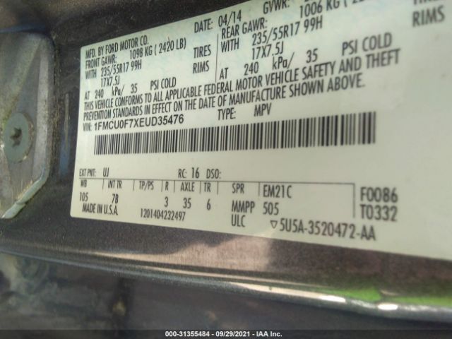 Photo 8 VIN: 1FMCU0F7XEUD35476 - FORD ESCAPE 