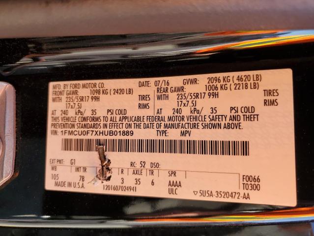 Photo 12 VIN: 1FMCU0F7XHUB01889 - FORD ESCAPE S 