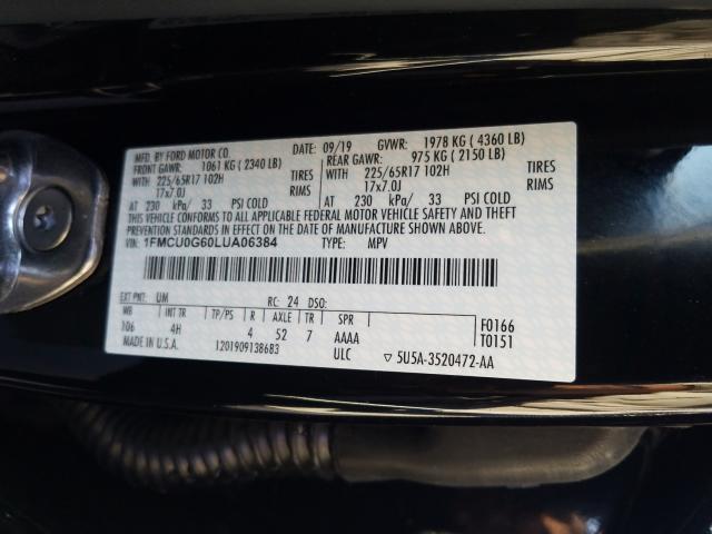 Photo 9 VIN: 1FMCU0G60LUA06384 - FORD ESCAPE SE 