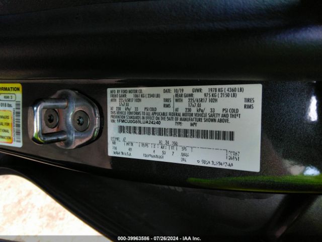 Photo 8 VIN: 1FMCU0G60LUA24240 - FORD ESCAPE 