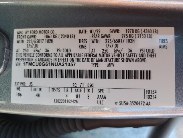 Photo 12 VIN: 1FMCU0G61NUA21057 - FORD ESCAPE SE 