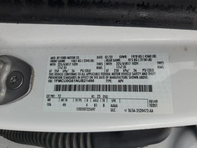 Photo 12 VIN: 1FMCU0G61NUB21496 - FORD ESCAPE SE 