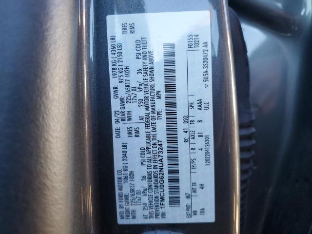 Photo 12 VIN: 1FMCU0G62NUA73247 - FORD ESCAPE SE 