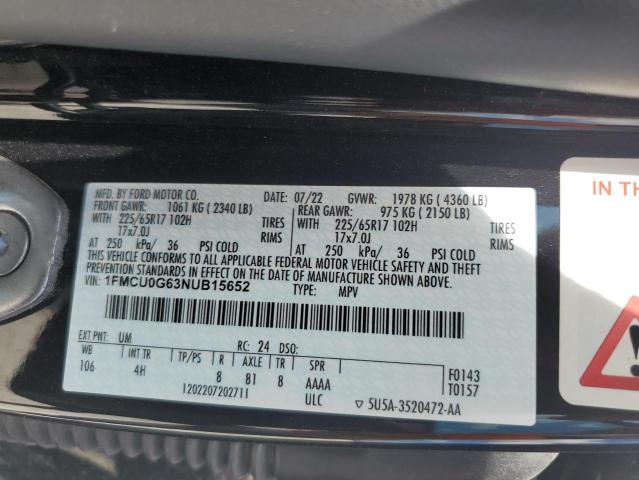 Photo 12 VIN: 1FMCU0G63NUB15652 - FORD ESCAPE 