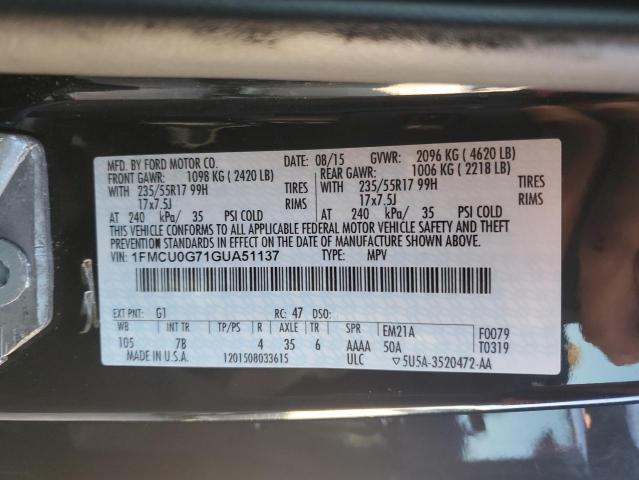 Photo 12 VIN: 1FMCU0G71GUA51137 - FORD ESCAPE 