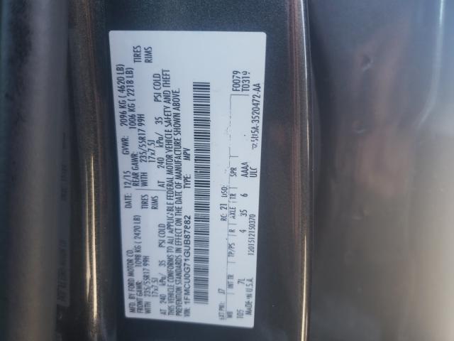 Photo 9 VIN: 1FMCU0G71GUB87882 - FORD ESCAPE SE 