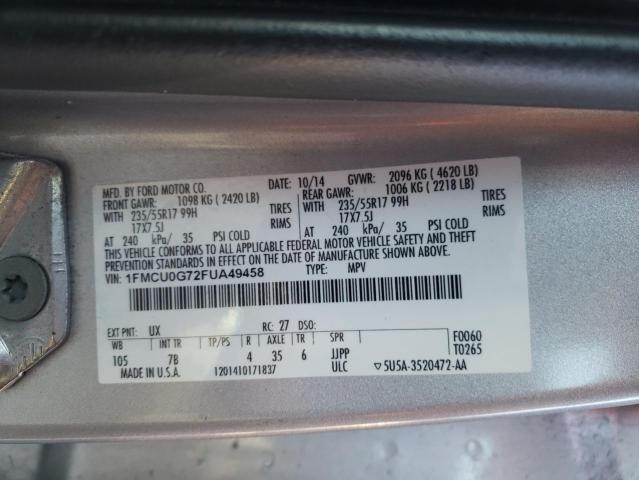 Photo 9 VIN: 1FMCU0G72FUA49458 - FORD ESCAPE SE 