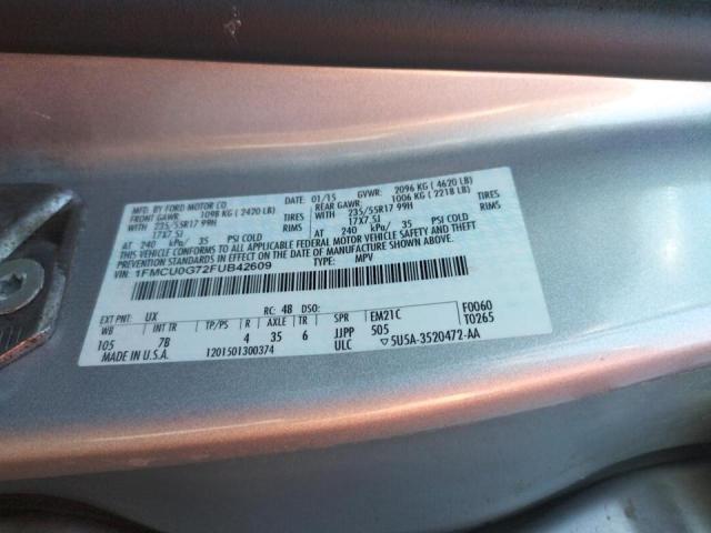 Photo 9 VIN: 1FMCU0G72FUB42609 - FORD ESCAPE SE 