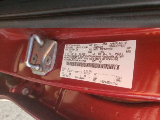 Photo 9 VIN: 1FMCU0G75GUB55968 - FORD ESCAPE SE 