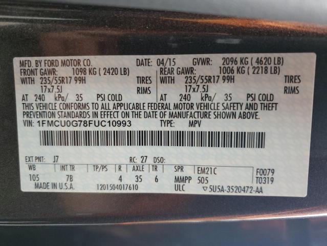 Photo 11 VIN: 1FMCU0G78FUC10993 - FORD ESCAPE 