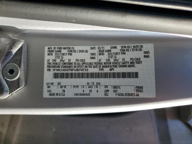 Photo 11 VIN: 1FMCU0G79FUB74733 - FORD ESCAPE SE 