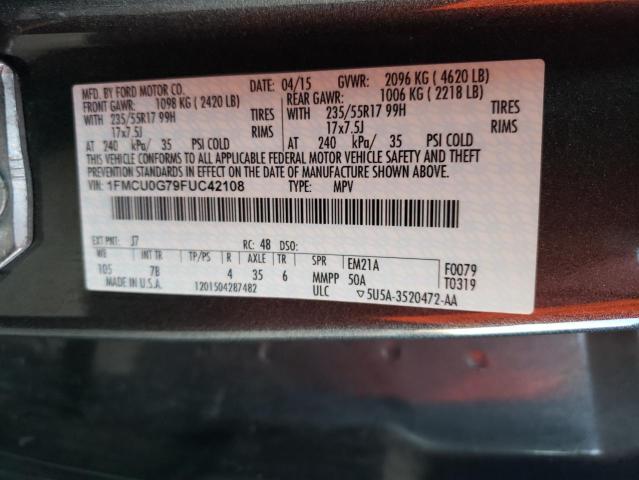 Photo 11 VIN: 1FMCU0G79FUC42108 - FORD ESCAPE SE 