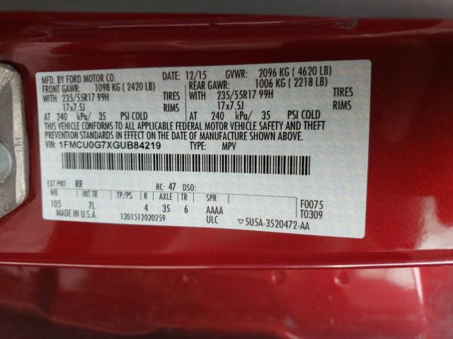 Photo 9 VIN: 1FMCU0G7XGUB84219 - FORD ESCAPE SE 