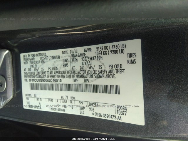 Photo 8 VIN: 1FMCU0G90DUC46515 - FORD ESCAPE 