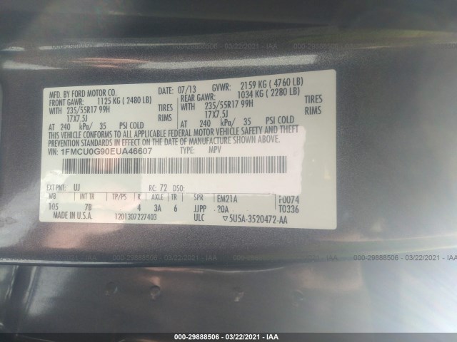 Photo 8 VIN: 1FMCU0G90EUA46607 - FORD ESCAPE 