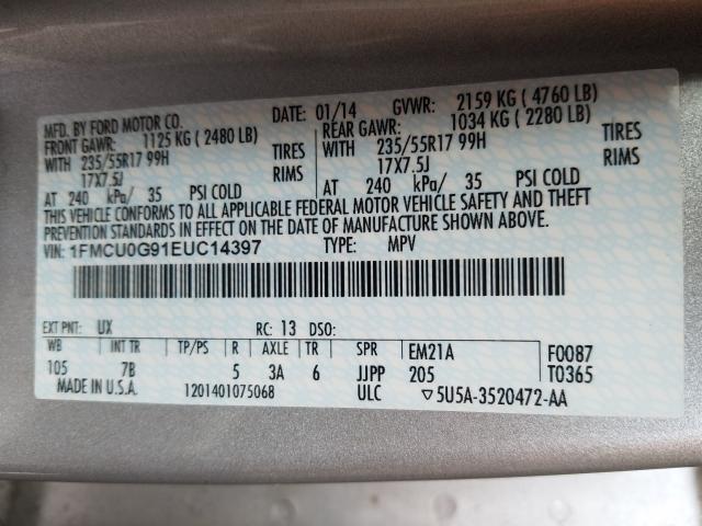 Photo 9 VIN: 1FMCU0G91EUC14397 - FORD ESCAPE 