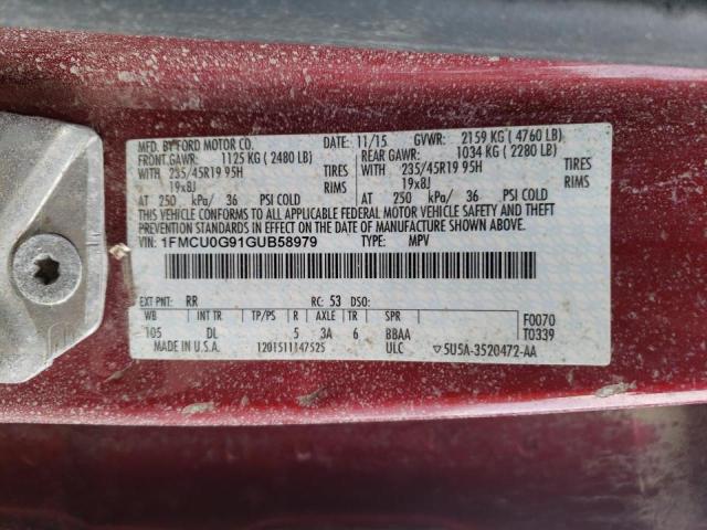 Photo 11 VIN: 1FMCU0G91GUB58979 - FORD ESCAPE SE 