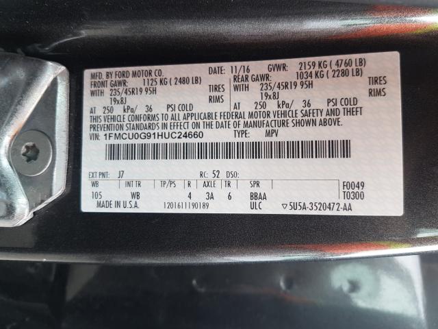 Photo 9 VIN: 1FMCU0G91HUC24660 - FORD ESCAPE SE 