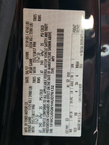 Photo 12 VIN: 1FMCU0G91HUD76132 - FORD ESCAPE SE 