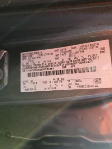 Photo 9 VIN: 1FMCU0G92DUD15351 - FORD ESCAPE SE 