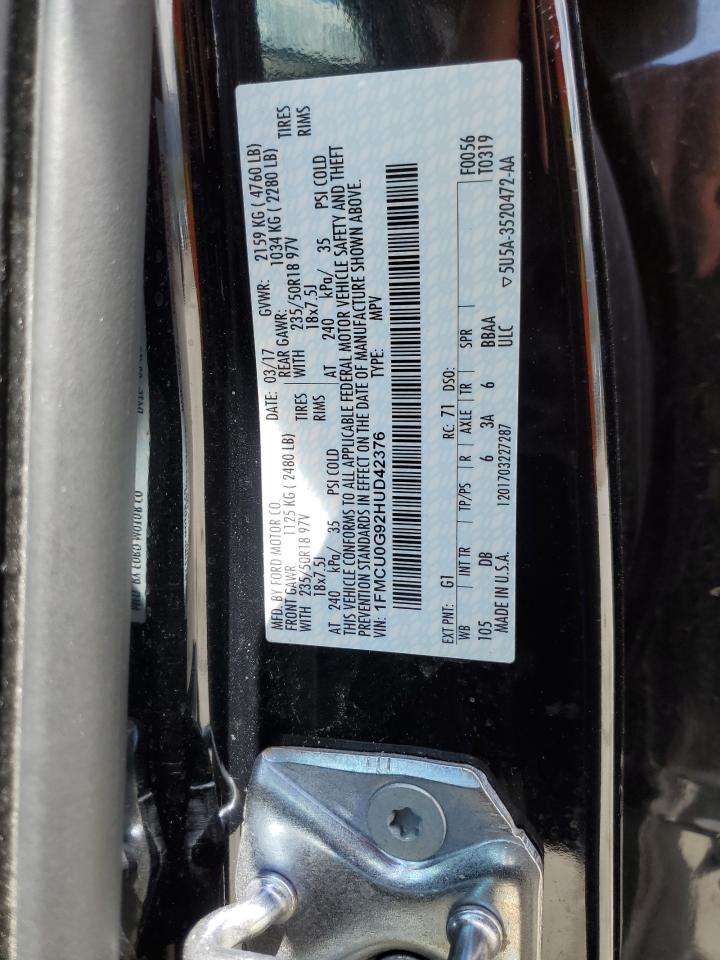 Photo 12 VIN: 1FMCU0G92HUD42376 - FORD ESCAPE 