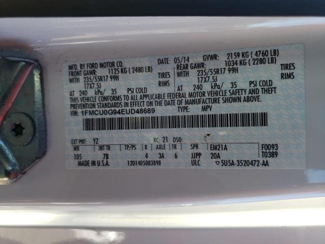 Photo 9 VIN: 1FMCU0G94EUD48689 - FORD ESCAPE SE 