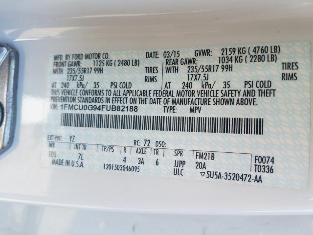 Photo 9 VIN: 1FMCU0G94FUB82188 - FORD ESCAPE SE 