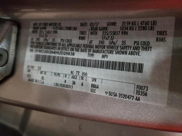 Photo 12 VIN: 1FMCU0G94HUD29838 - FORD ESCAPE SE 