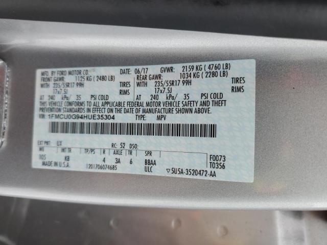 Photo 12 VIN: 1FMCU0G94HUE35304 - FORD ESCAPE SE 