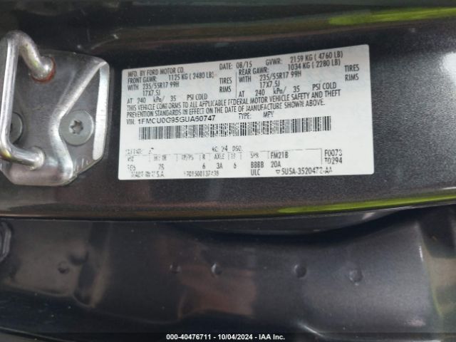 Photo 8 VIN: 1FMCU0G95GUA60747 - FORD ESCAPE 