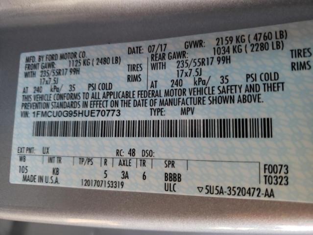 Photo 9 VIN: 1FMCU0G95HUE70773 - FORD ESCAPE SE 