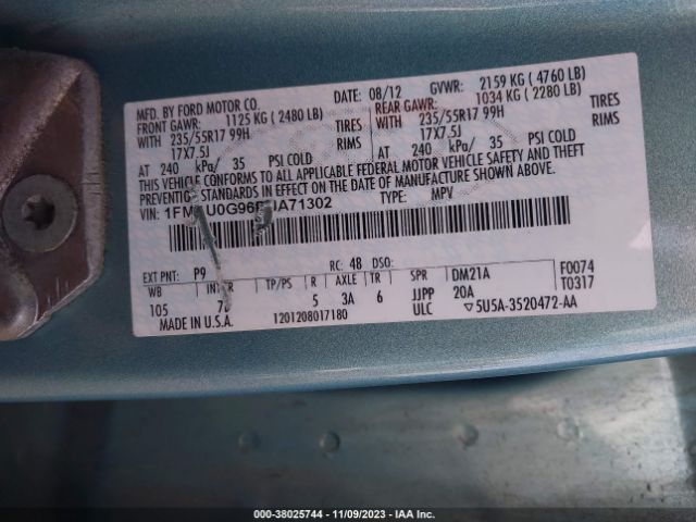 Photo 8 VIN: 1FMCU0G96DUA71302 - FORD ESCAPE 