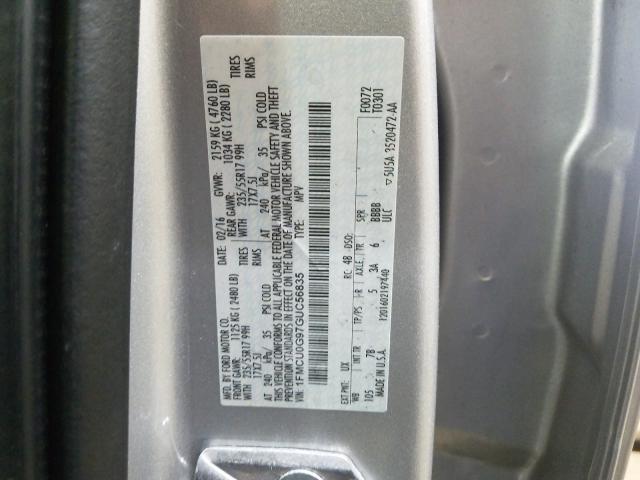 Photo 9 VIN: 1FMCU0G97GUC56835 - FORD ESCAPE SE 