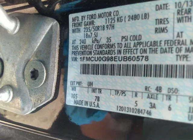 Photo 8 VIN: 1FMCU0G98EUB60578 - FORD ESCAPE 