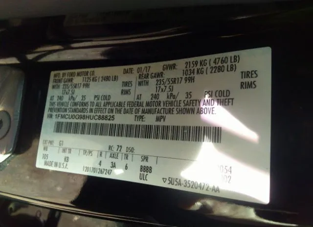 Photo 8 VIN: 1FMCU0G98HUC88825 - FORD ESCAPE 