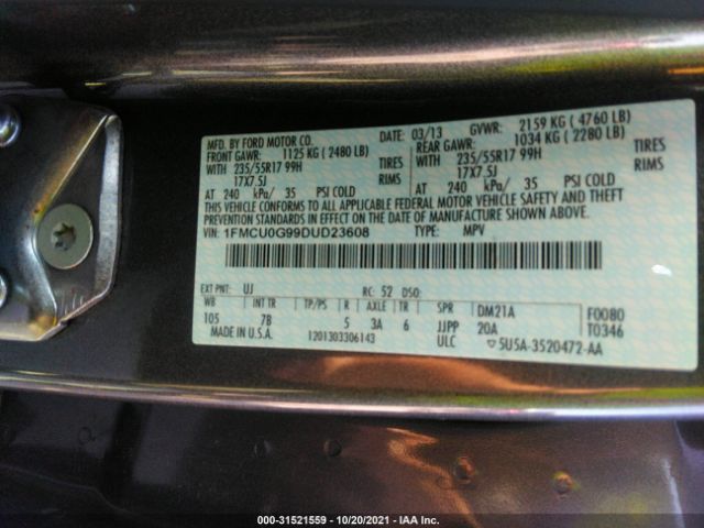 Photo 8 VIN: 1FMCU0G99DUD23608 - FORD ESCAPE 