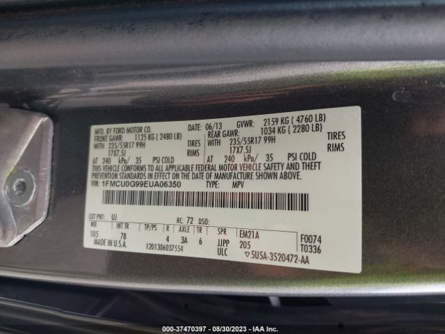 Photo 8 VIN: 1FMCU0G99EUA06350 - FORD ESCAPE 