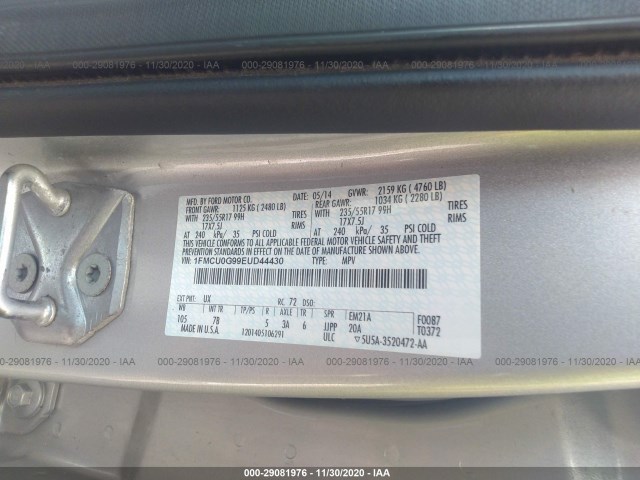 Photo 8 VIN: 1FMCU0G99EUD44430 - FORD ESCAPE 