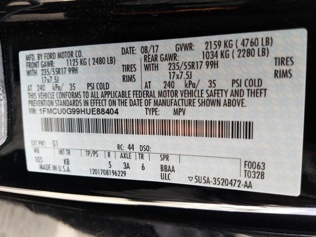 Photo 9 VIN: 1FMCU0G99HUE88404 - FORD ESCAPE 