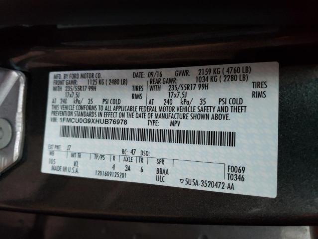 Photo 9 VIN: 1FMCU0G9XHUB76978 - FORD ESCAPE SE 