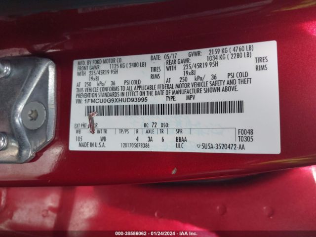 Photo 8 VIN: 1FMCU0G9XHUD93995 - FORD ESCAPE 