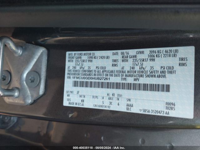 Photo 8 VIN: 1FMCU0GD0HUB27261 - FORD ESCAPE 