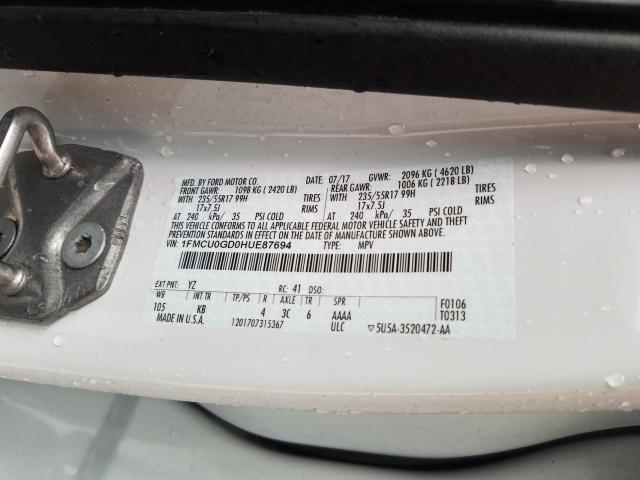 Photo 9 VIN: 1FMCU0GD0HUE87694 - FORD ESCAPE SE 