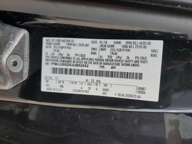 Photo 13 VIN: 1FMCU0GD0JUB52652 - FORD ESCAPE SE 