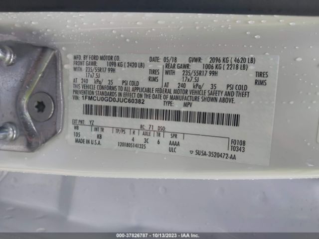 Photo 8 VIN: 1FMCU0GD0JUC60382 - FORD ESCAPE 