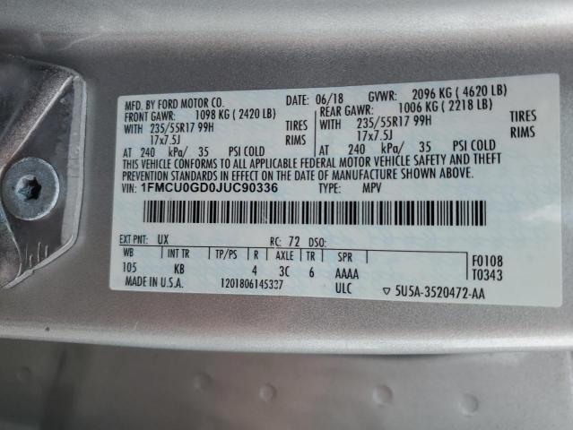 Photo 12 VIN: 1FMCU0GD0JUC90336 - FORD ESCAPE SE 